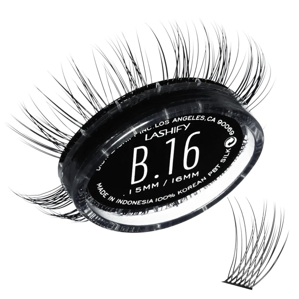 Lashify Bold 16mm Gossamer predĺženie rias Refill, Black, DIY False Lashes pre prirodzený vzhľad