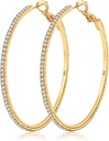 MOROTOLE 14K Gold Rhinestone Hop náušnice - Módne tenké veľké Hops, Hypoalergenic, 20/30/40/50/60/70mm