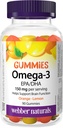 Webber Naturals Omega-3 Gummies 50 mg EPA/DHA · EPA/DHA, Orange · Cherry · Citrón, 90 Gummies