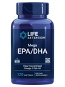 Extension života Mega EPA/DHA, Omega-3 Mastné kyseliny, zdravie srdca a mozgu, non-GMO, bezlepkové, 120 softgelov