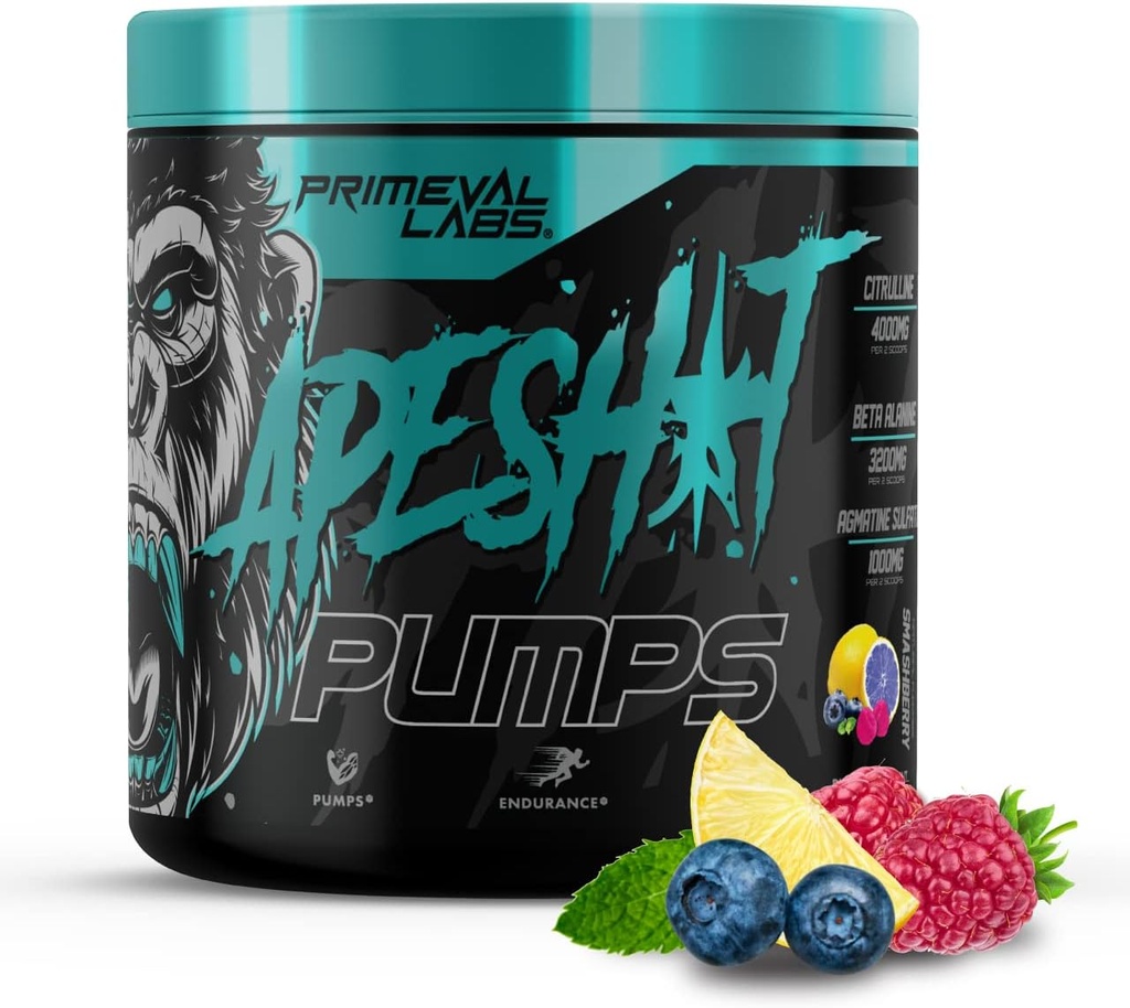 Primeval Labs Ape Pumps PreWorkout Powder pre mužov a ženy 40 Slúžiť, Smashberry 