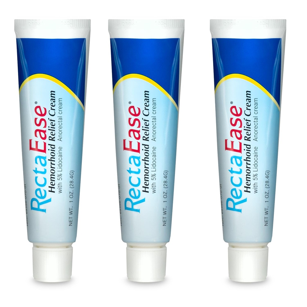Globe RectaEase 5% Lidokaín (3 balenia) Hemoroid Relief Cream 1 oz Tube, Anorectal Cream, Rapid Numbing Relief, Hemoroid liečba od svrbenie a pálenie
