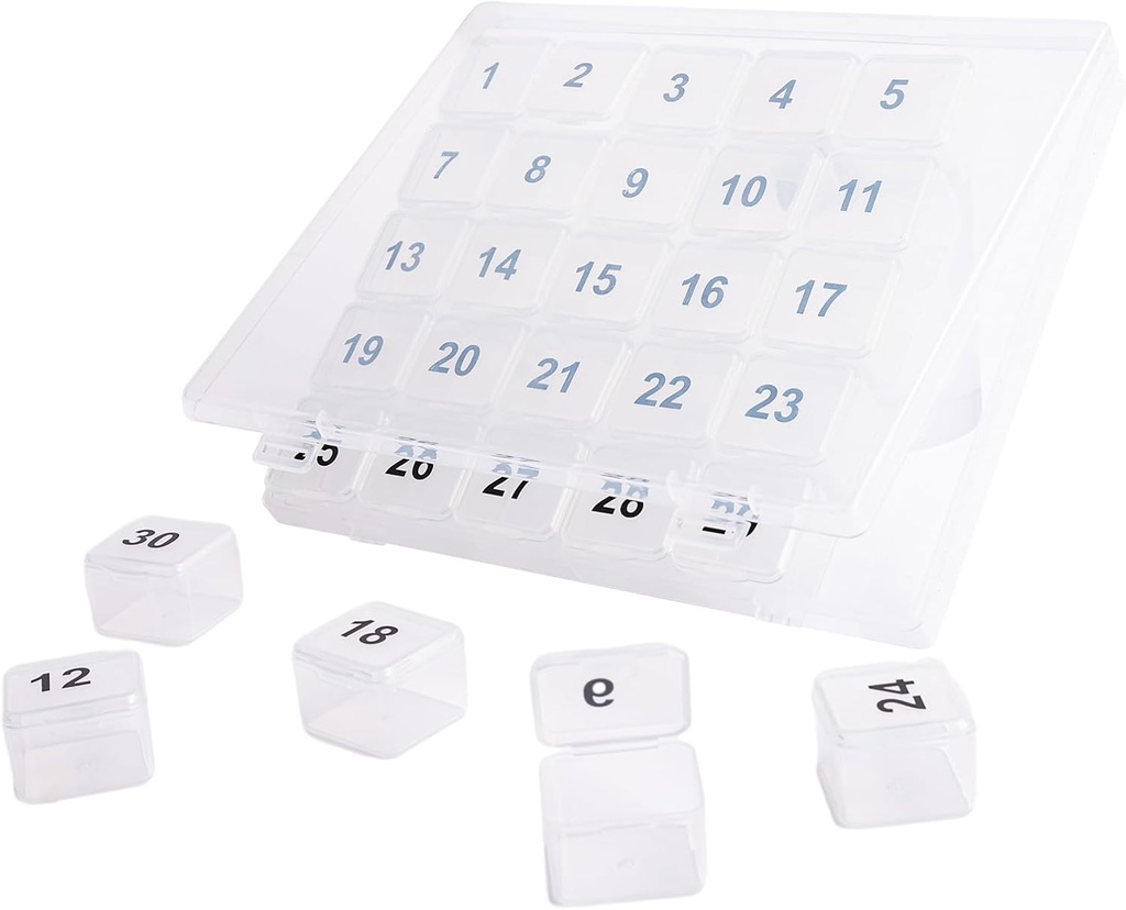 30 Day pilulky Organizátor, Prenosné pilulky Squeeze otvoriť, veľký raz denne pre cestovanie, Mesačne vitamíny, Medicína, doplnky (Clear)