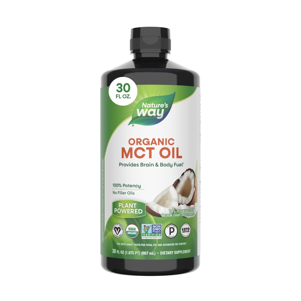 Prírodný organický MCT olej, 30 Fl Oz, mozog a telové palivo z kokosových orechov*, C8 kyselina kaprylová a C10 kyselina kapricová, Keto a Paleo Certified, Organic, non-GMO projekt Overené