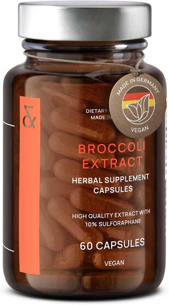CLAV Brokolica extrakt kapsuly - Premium Sulforaphane Supplement with 100mg Sulforaphane - Antioxidant - 60 brokolica pilulky - Made in Germany