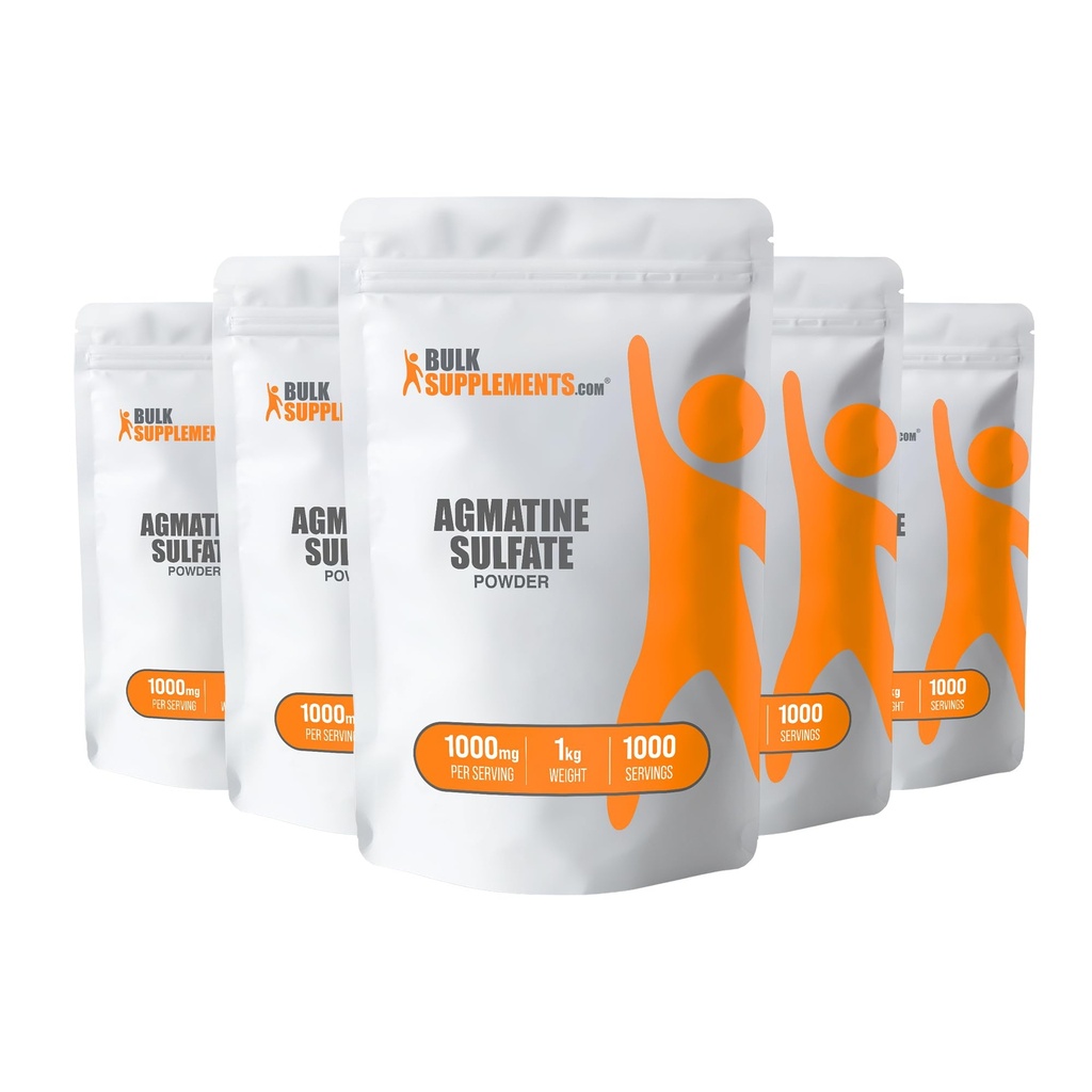 BulkSupplementments.com Agmatín Sulfát prášok - dusnatý oxid doplnok, Agmatín sulfát 1000 mg - Neochutené a bez lepidla, 1000 mg na obsluhu, 5 kg (11 libier) (Stock of 5)