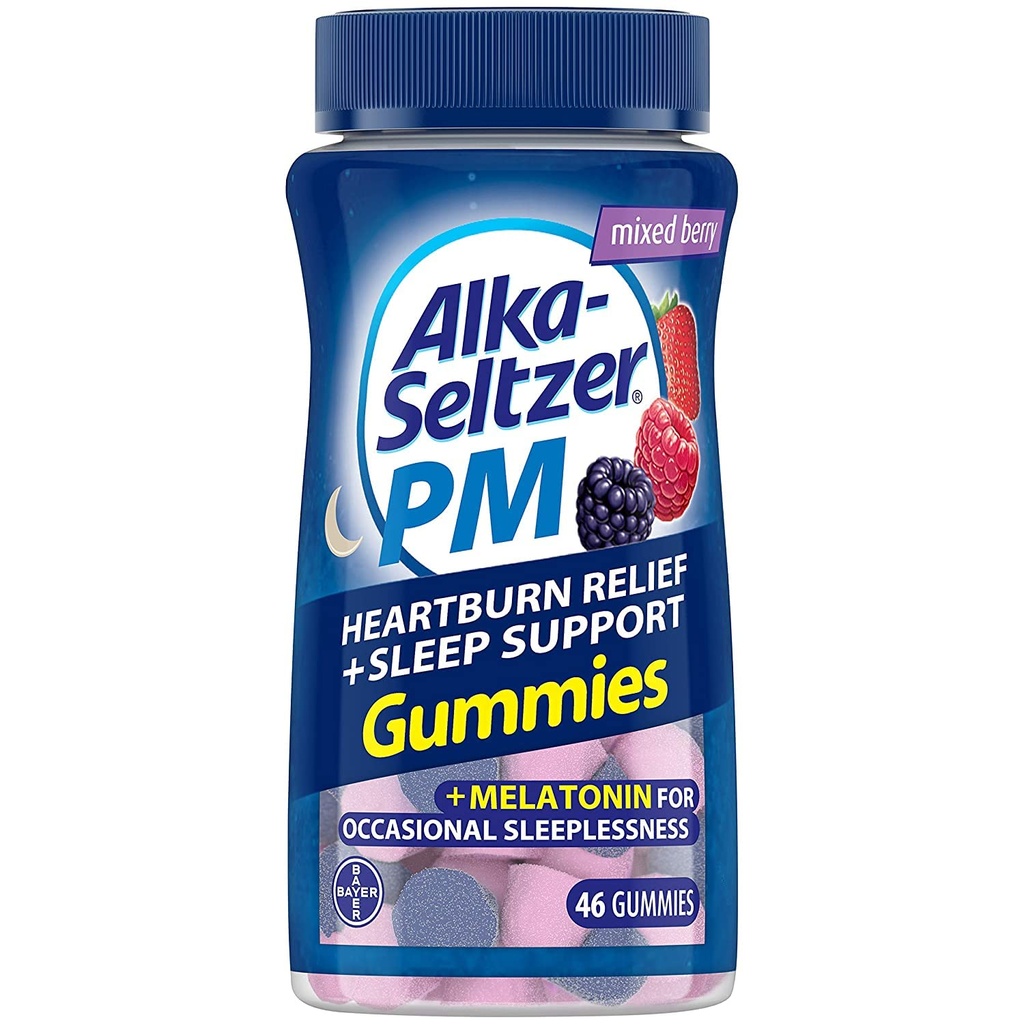 Alka-Seltzer PM Úľava pri pálení záhy + Gummy na podporu spánku, 46 ct (balík 2)
