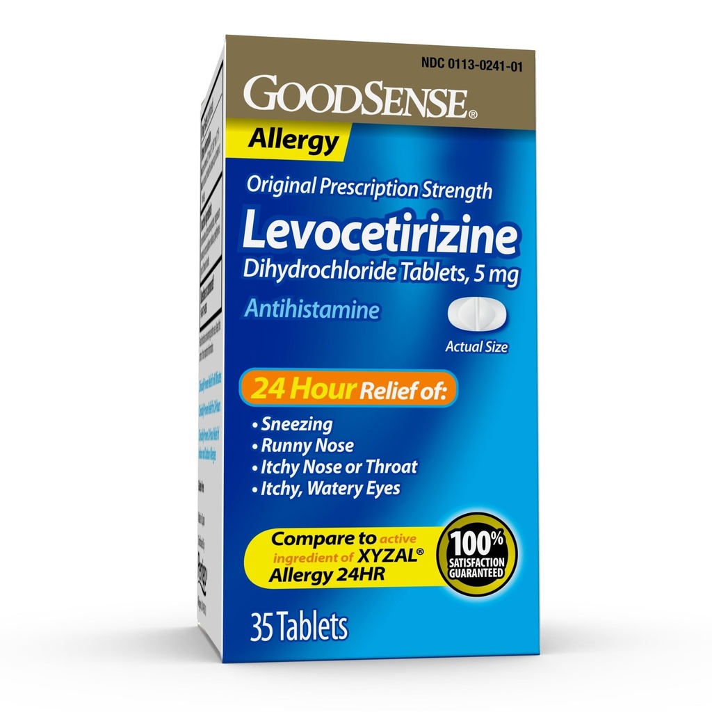 Good Sense Levocetirizín Dihydrochlorid Tablety, Antihistaminikum, 5 mg, 35 grófov (Pack of 1)