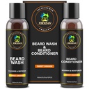 XIKEZAN Bradavice umývanie a brada kondicionér Prírodné zmäkčovač Set w/Argan & Jojobové oleje hladká a posilňuje Vianočné pančuchy Stuffers otcov deň darčeky pre mužov mu otec priateľ manžel