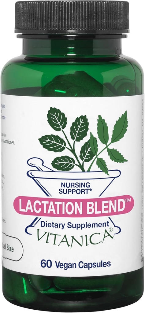 Vitanica Laktácia Blend, Laktácia Supplement, Dojčenie Podpora Zvýšenie materského mlieka Supply and Flow, Organic Fenikel, Milk Thitle, senovka grécka Seed a ďalšie, Non-GMO, Vegan, 60 Kapsule