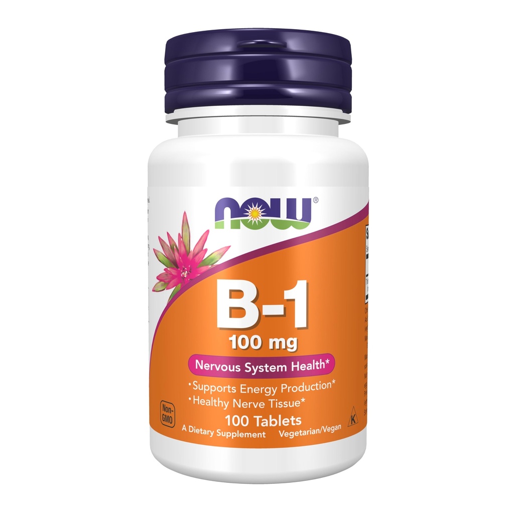 Teraz potravinové doplnky, vitamín B-1 100 mg, výroba energie*, zdravie nervového systému*, 100 tabliet
