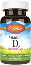 Carlson - vitamín D3, 1000 IU (25 μg), zdravie kostí, zdravie svalov, cholekalciferol, doplnky vitamínu D, mäkké gély vitamínu D3, 100 mäkkých gélov