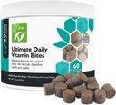 Len prírodné Pet Ultimate Daily Vitamíny - Kompletný multivitamínový doplnok pre psy Vyvážené zdravie a vitalita - Senior Malé a veľké Psie potraviny Immune Digestive Podpora -60 mäkké žuvačky (Pack of 1)