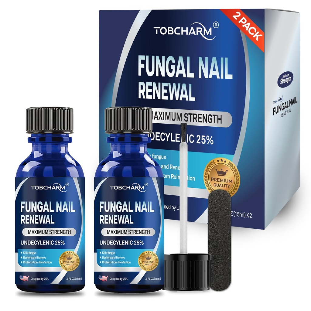 Toenail Fungus Liečba Extra sila s 25% kyseliny undecylénovej a čajového stromu olej, nechty huba liečba nechtov a nechtov, antimykotické nechty liečba poškodené nechty a hrubé nechty- 2ks