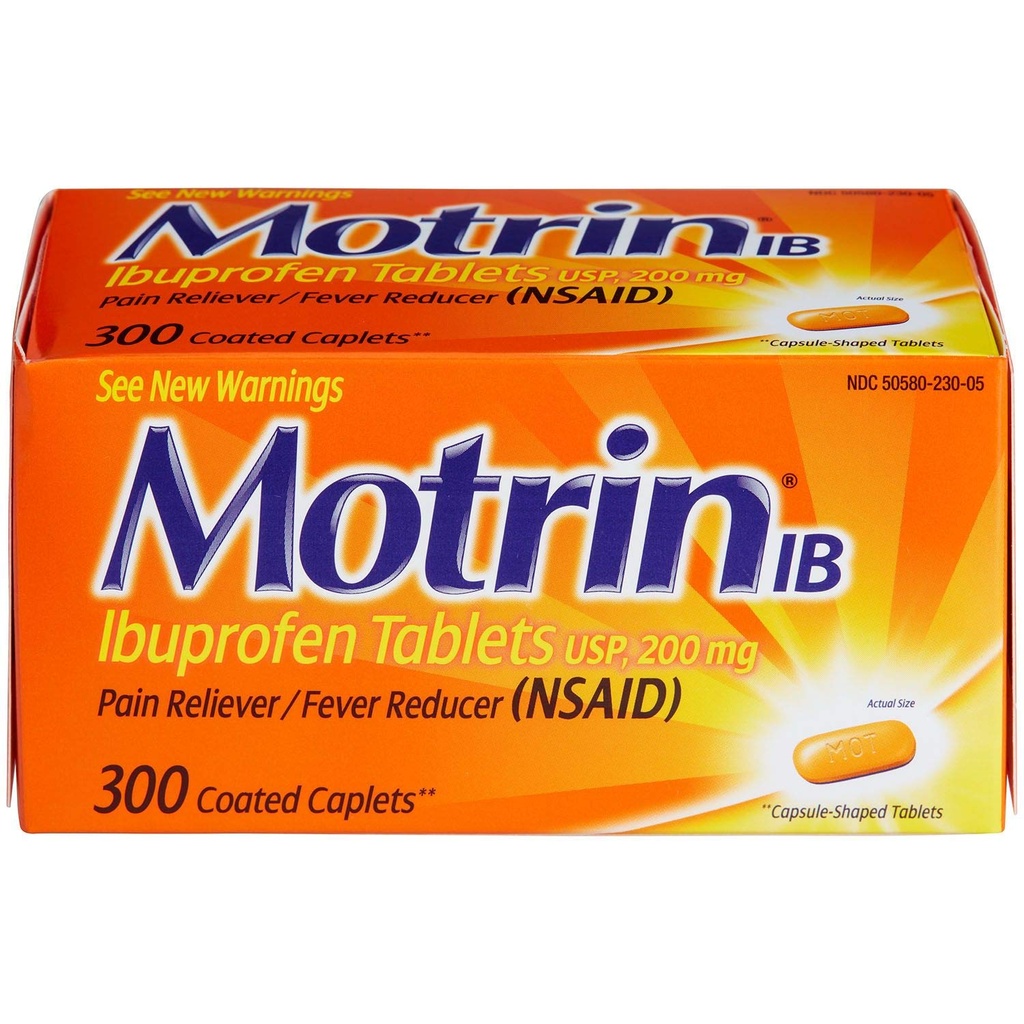 Motrin Ib Ibuprofen Tablety Bolesť Horúčka Odolnosť: 300 Obalené kaplety