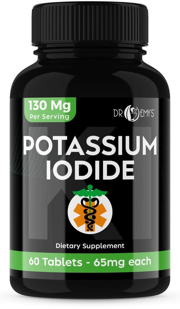 Kálium jódové tabletky - 1-Pack 130mg Servings Celkom 60 tabliet- Dr Emys jodid draselný tablety