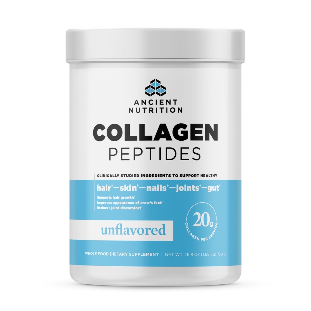 Staroveká výživa Kolagén Peptidy, Kolagén Peptidy Powder, Neflavovaný Hydrolyzed Kolagén, Podporuje zdravú pokožku, kĺby, Gut, Keto a Paleo Friendly, 38 Servings, 20g Kolagen na obsluhu