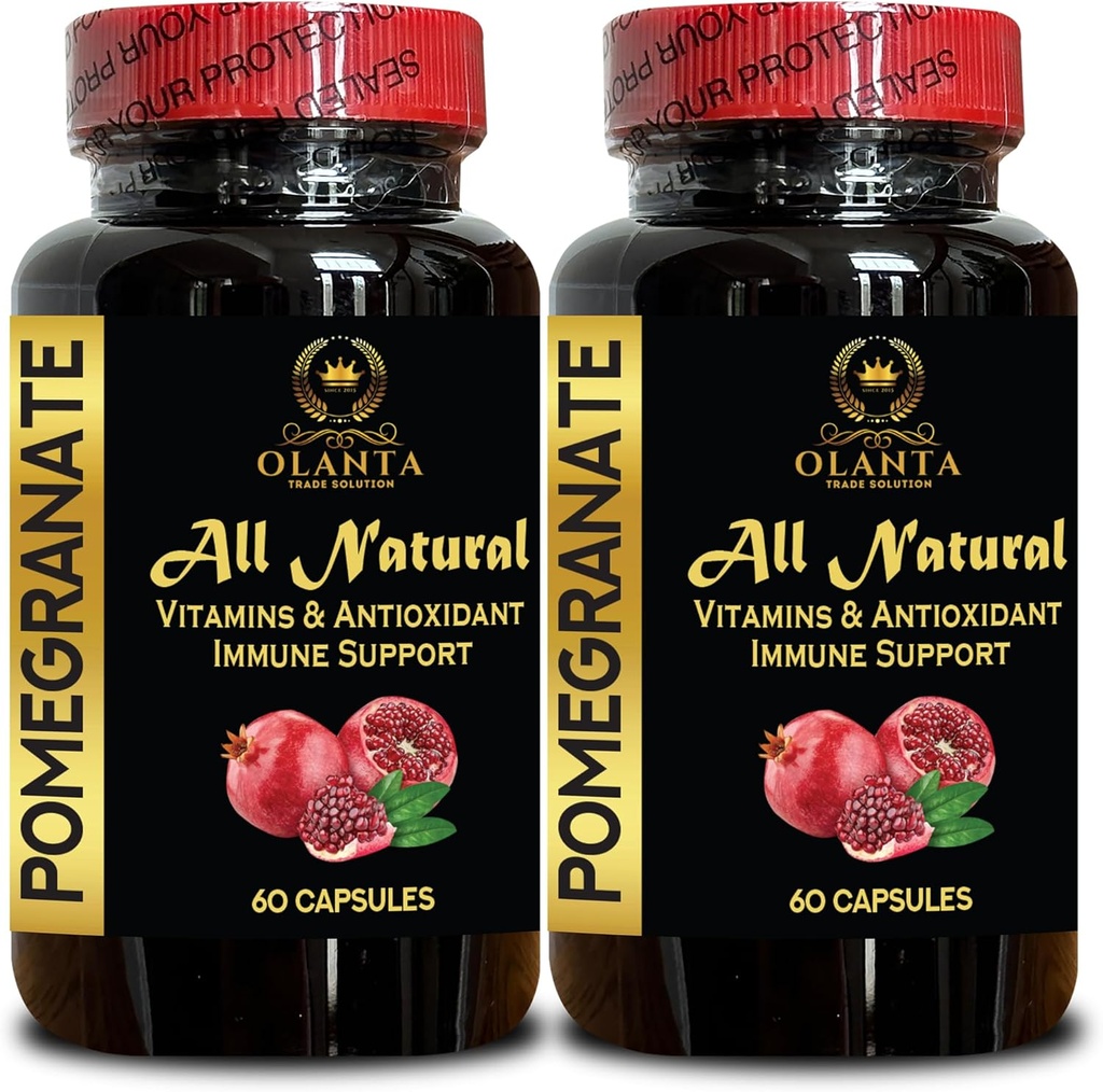 Pomegranate Extract - Dietary Supplement od Antioxidant, Superfood Powder Kapsule od Muži a ženy, Natural Pomegranate Pills, Anti-Aging Supplement - 2 Fľaše 120 Kapsule