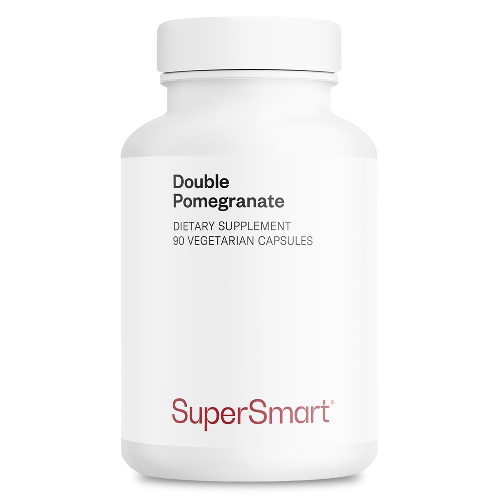 Supersmart - Double Pomegranate (Vysoká sila) - 90% kyseliny ellagovej & 40% Punicalagins - Extrakt z granátového jablka doplnok - Advanced Antioxidant 