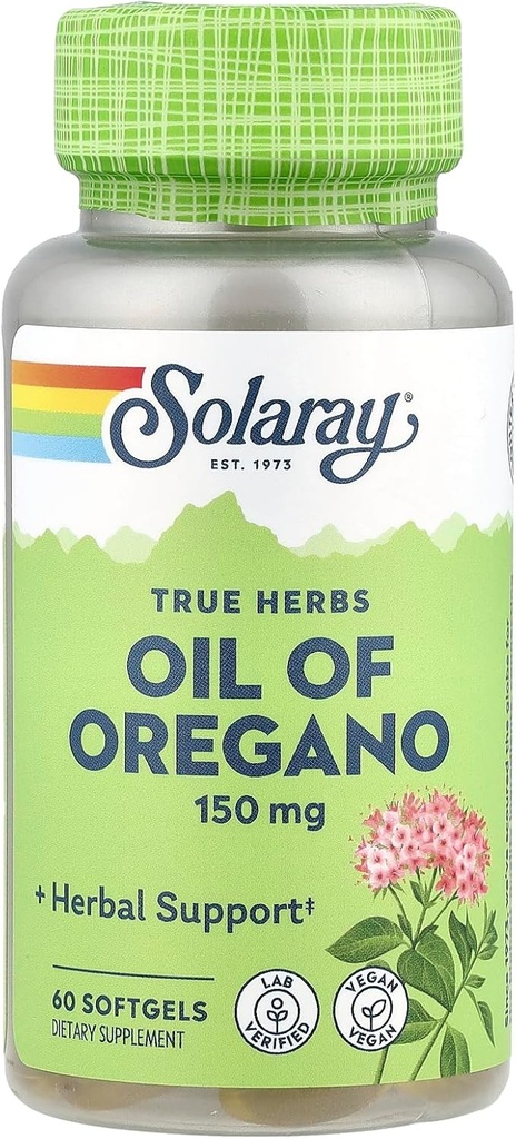 Solárna ropa Oregano Supplement, 150 mg, 60 grófov