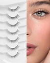 Prírodné laše Prírodné riasy Krátke riasy Prírodný vzhľad Falošné riasy Wispy Eye Lashes 10mm Malé Lashes Fake Lashes K50