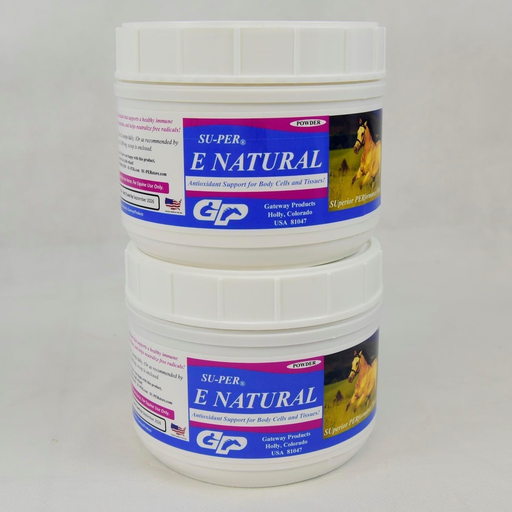 SU-PER E prírodný kôň vitamín E doplnok - Koncentrovaný vitamín E doplnok pre výkon koní - 1 libra, (2 balenia)