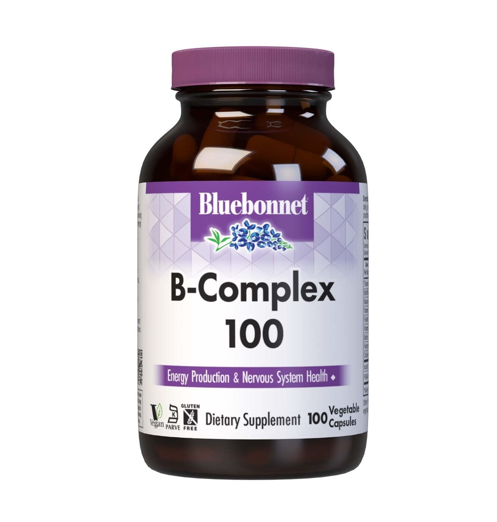 Bluebonnet Nutrition B Complex, Complete Full Spectrum, Vitamín B6, B12, Biotin, Folát, Vegan, Vegetarián, Gluten, Soy & Milk Free, Kosher, 100 gróf