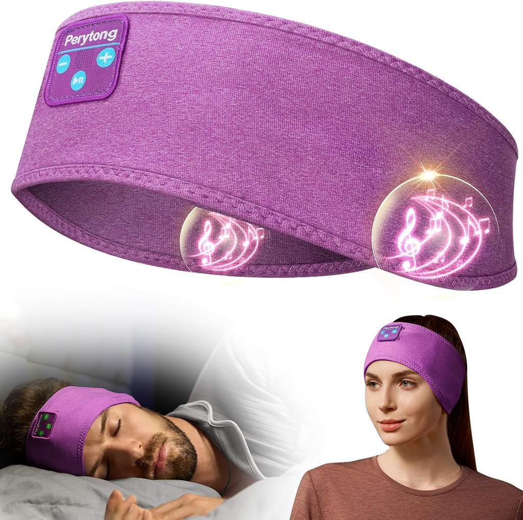 Perytong spánkové slúchadlá Bluetooth čelenka, Športové bezdrôtové slúchadlá spiace uší s Ultra-Thin HD Stereo reproduktor slúchadlá pre spánkové cvičenie beží Cool Gadgets Unikátne darčeky