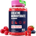 Monohydrát kreatínu Gummy pre ženy a mužov, taurín & B6, žuvacia kreatina pred cvičením Gummy pre maximálnu silu a rast svalov, energiu, vytrvalosť, kreatín pre mužov a ženy - 1 fľaša