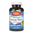 Carlson - maximum Omega Minis, 1000 mg Omega-3s, funkcia srdca, podpora mozgu a zdravé starnutie, citrón, 120 Mini Softgels