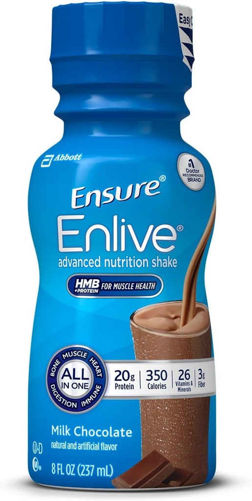 Zaistiť Enlive pokročilú výživu Pretrepať s 20 gramov bielkovín, Náhradné jedlo Shakes, Mliečna čokoláda, 8 fl oz, 16 počet