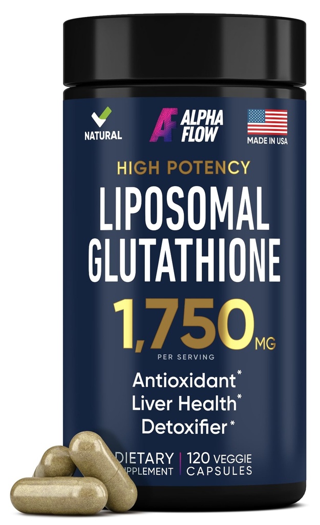 Lipozomálne Glutatión Doplnkové 1000MG + 750MG- Glutatión Lipozomálne s VIT C + Fosfolipidový antioxidačný komplex - Pečeň Detox a Immune Suplement - 120 Caps - Powder & Liquid Alternatíva