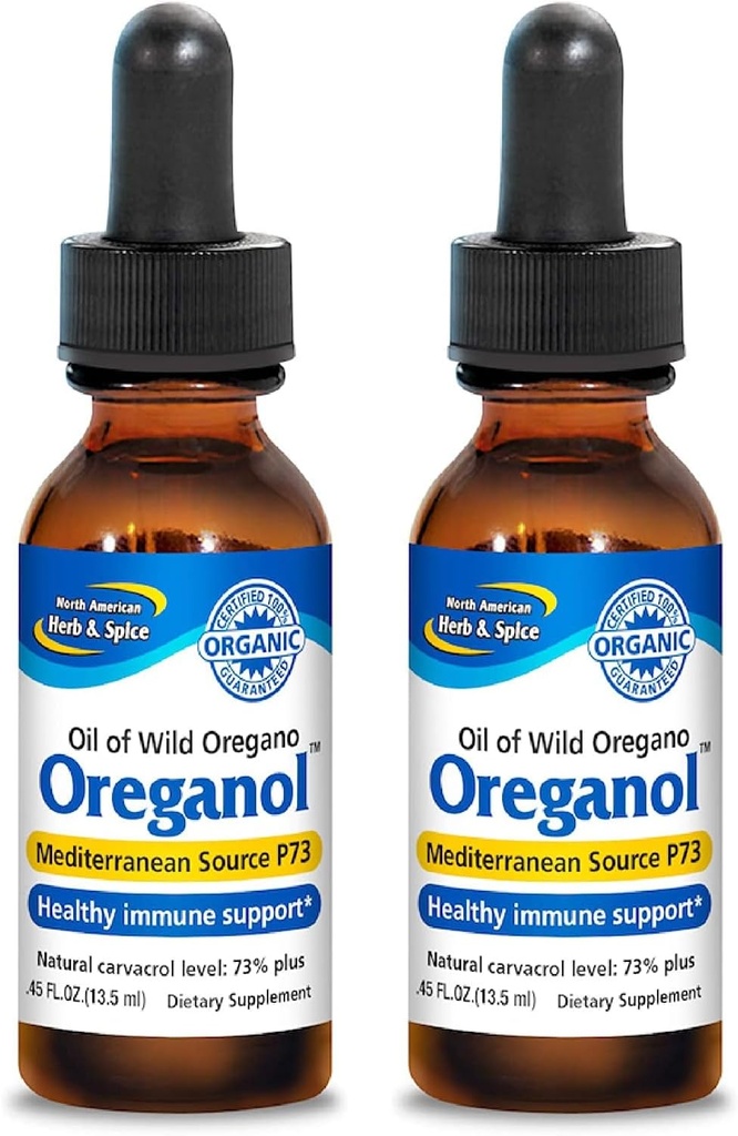 SEVER AMERICAN HERB & SPICE Oreganol - 0.45 fl oz, balenie 2 - Nespracované, voľne žijúce, organické Oregano olej - Stredomoria Zdroj P73 - Non-GMO - 388 Celkom služby