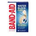 Band-Aid Brand Water Block Flex 100% vodeodolné adhezívne pásy pre prvú pomoc starostlivosť o ranu malých rezov, šrapne a rany, Ultra-Flexibilný dizajn, Sterilný, všetky jedna veľkosť, 20 ot