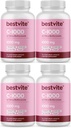 BESTVITE vitamín C 1000mg (480 Vegetariánske kapsuly) (120 x 4) s Citrus Biofavinoidy - žiadne stearáty - Vegan - Non GMO - Gluten Free
