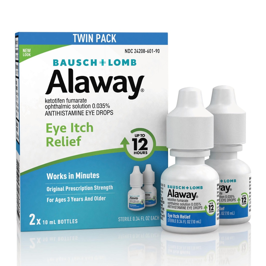 Alway Antihistaminikum Očné kvapky pre svrbivé oči, Fast-Acting, Až 12-Hour Eye Itch Relief, klinicky testovaný vzorec pre predpis, 0,34 Fl Oz (Pack of 2)
