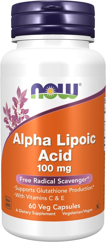 Teraz Foods Doplnky, Alpha Kyselina lipoová 100 mg s vitamínmi C & E, Voľný Radikálny Scavenger*, 60 Veg Kapsule