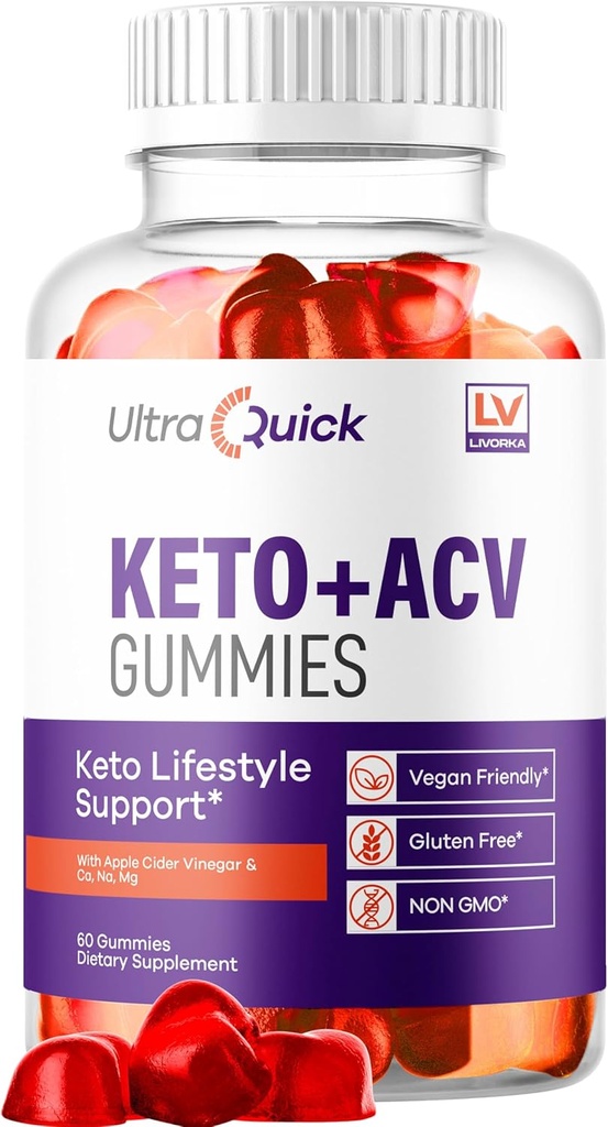 LIVORKA Ultra Quick Keto ACV Gummies - Ultra Quick Gummies, UltraQuick Keto Plus ACV Gummies, Ultra Quick Keto ACV Gummies Support, UltraQuick Keto ACV Gummies, UltraQuick, 60 Gummies po dobu 1 mesiaca