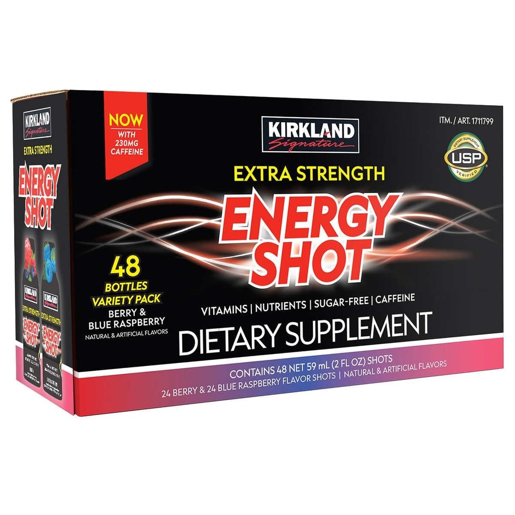 Kirkland Signature Extra sila Energia Shot Odroda, 2 Ounce fľaša (48 Počet)