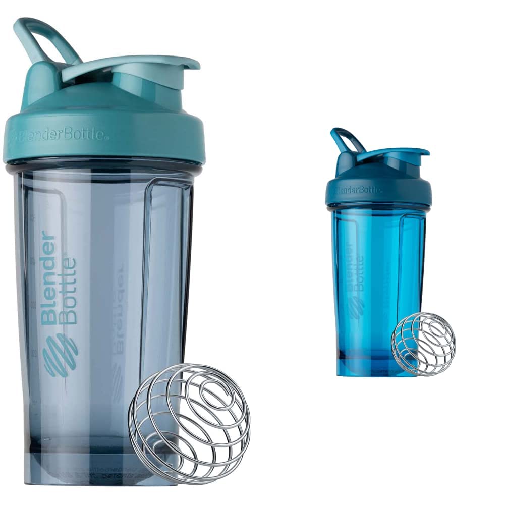 BlenderBottle Shaker Bottle Pro Series Perfektné pre proteín Shakes a pre cvičenie, 24-Ounce, Cerulean Blue a Ocean Blue