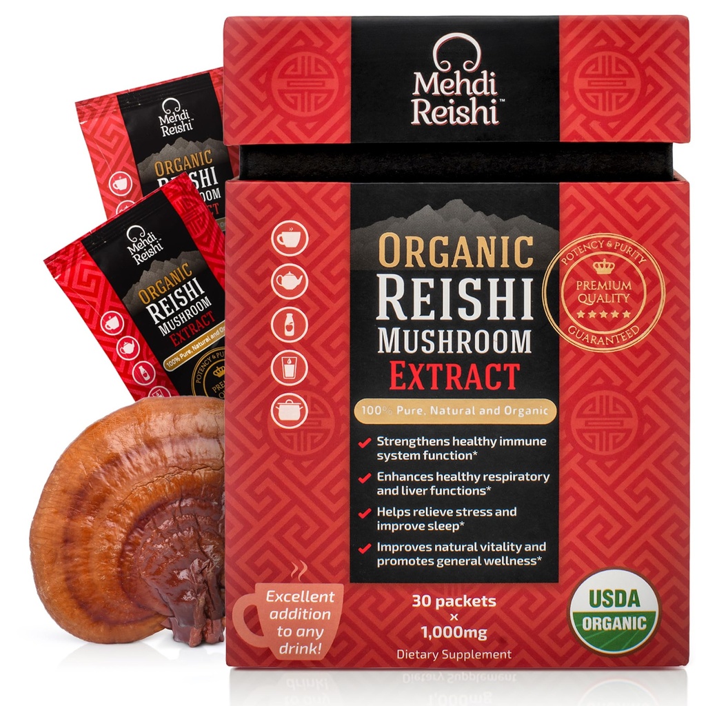 Organic Reishi Mushroom Extract Fruiting-Body Powder 35% Beta Glucan 
