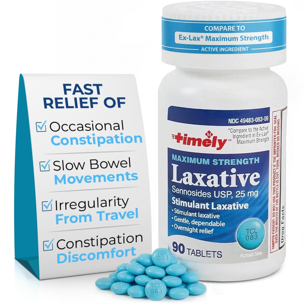 Time-CAP LABS, INC. Včasné - Max Laxatíva - 90 Maximálna sila Tablety - 25mg Senozidy Laxatíva - Príležitostná Zápcha Relief, Najlepšie Laxatíva pre Zápcha Fast Acting