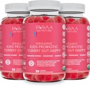 Kid Probiotic Gummies pre tráviace zdravie, žuvateľné denné probiotiká pre deti vo veku 4+. Orálna starostlivosť, abdominálna porucha, Gut Health. Jahodová aróma, USDA Organic, probiotiká pre deti 90ct (3)