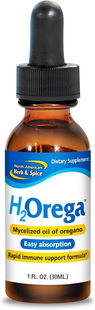 SEVERNÁ AMERIKA HERB & SPICE H2Orega - 1 fl. oz. - Mycelizovaný olej Oregano - Rýchla imunitná podpora Formula - Jednoduchá absorpcia - Non-GMO - 173 Slúži
