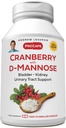 ANDREW LESSMAN Cranberry s D-Mannose - 30 Kapsule - podporuje močový mechúr, obličky a močových ciest zdravie. Vysoká sila Štandardizovaný Cranberry koncentrát a D-Mannose. Kapsuly sa ľahko prehĺtajú