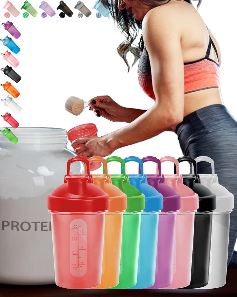 EBAT 16 Piece Set Colorful AntiDropBPAFREELeakProofProtein Shaker Bottle Value Pack w. Whisk Ball & ErgonomicDesign &, 8 Unikátny farebný Value Pack (Pozri fotografiu) pre mužov/ženy /