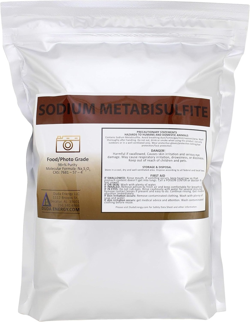 Duda Energy meta05 Metabisulfit sodný Food Grade/Foto Grade 98, 5 lb.