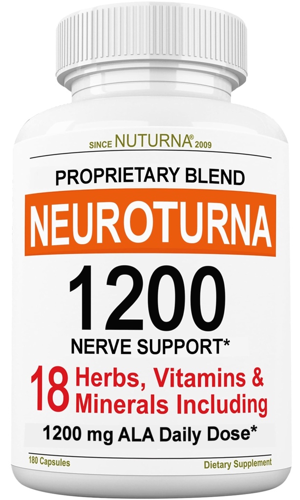 Neuropatia Suplement with 1200 mg Pure Alpha Lipoic Acid - Maximálna sila Nerve Formula fortify Nerves in Fingers, Hands, Toes, & Feet - Najlepšie prírodné Nerve Relief Podpora - 180 Kapsule