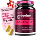 Berberine Supplement 1250mg Potent Botanical Capsules for Weight Management with Bitter Melon and Banaba Leaf - HCl from Barberry Extract- 30 Servings