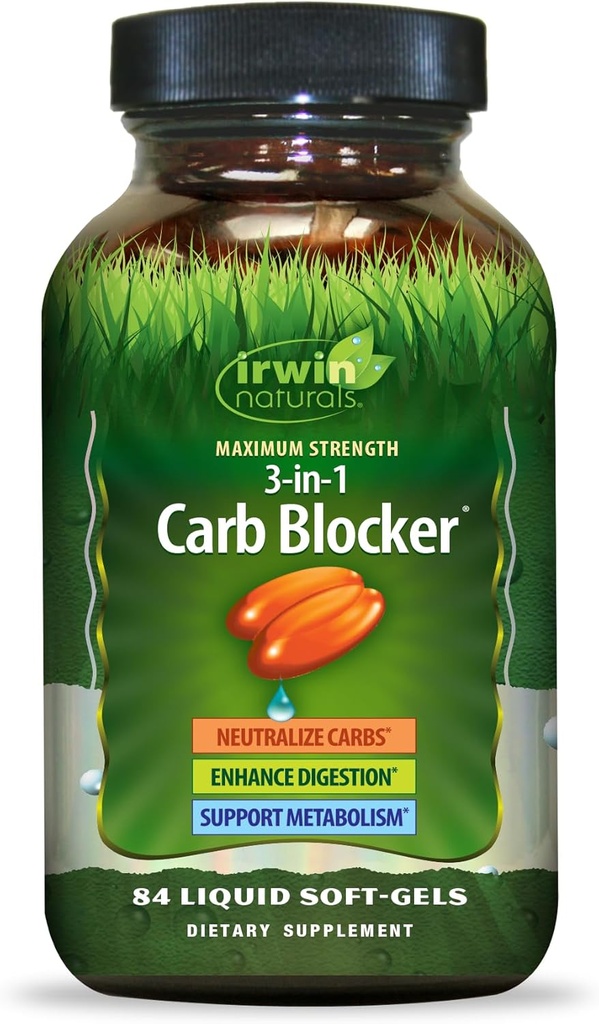 Irwin Naturals Maximálna sila 3-in-1 Carb Blocker 84 Počet
